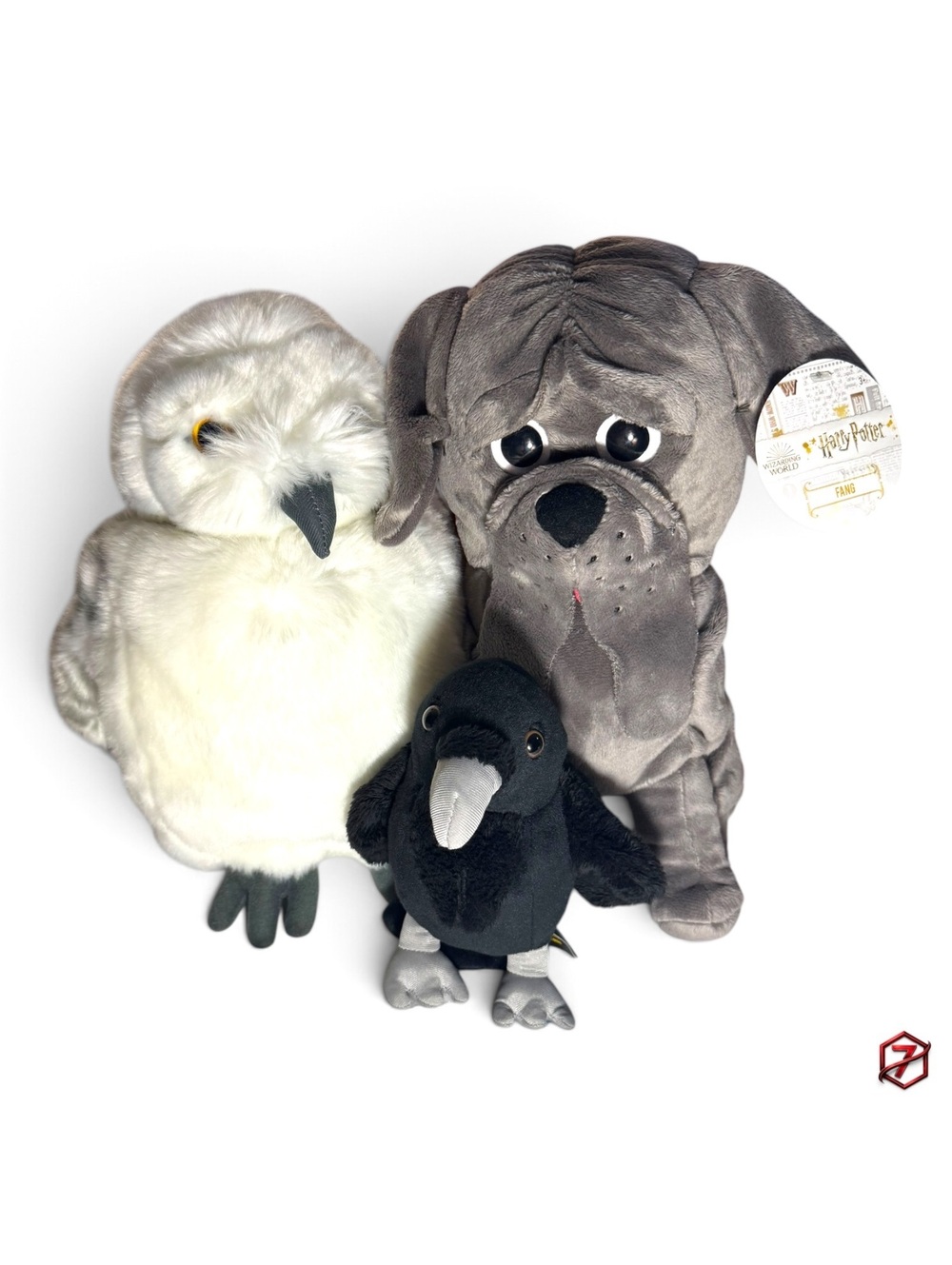 Harry Potter Wizarding World Plush Lot Hedwig Fang Raven 3 Piece Bundle